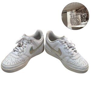Nike Court Vision Low White Iridescent Sneakers Women’s 9.5